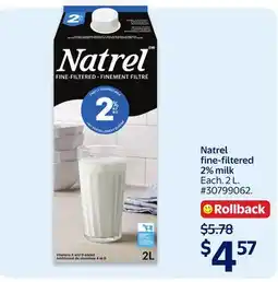 Walmart Natrel fine-filtered 2% milk offer