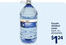 Walmart Equate distilled water offer