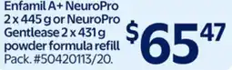 Walmart Enfamil NeuroPro Gentlease 2 x 431 g powder formula refill offer