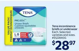 Walmart Tena incontinence briefs or underwear offer