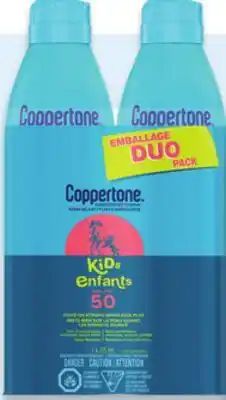 Walmart Coppertone kids' SPF 50 sunscreen spray 2-pack offer