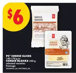 No Frills PC CHEESE SLICES 140-170 g or CHEESE BLOCKS 250 g offer