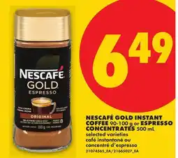 No Frills NESCAFÉ GOLD INSTANT COFFEE, 90-100 G or ESPRESSO CONCENTRATES, 500 ML offer