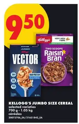 No Frills KELLOGG'S JUMBO SIZE CEREAL, 700 G - 1.05 KG offer