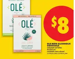 No Frills OLÉ NON-ALCOHOLIC COCKTAILS offer