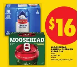 No Frills MOOSEHEAD LAGER or SLEEMAN CLEAR 2.0 offer
