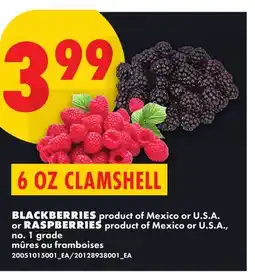 No Frills BLACKBERRIES or RASPBERRIES, 6 OZ offer