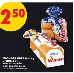 No Frills WONDER BREAD 675 G OR BUNS 8'S offer