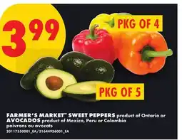 No Frills FARMER'S MARKET SWEET PEPPERS AVOCADOS offer