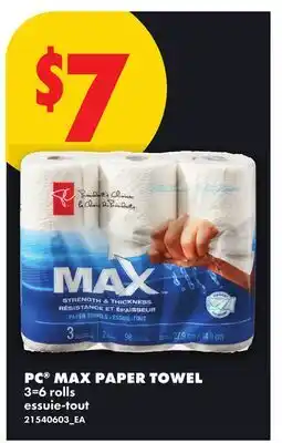 No Frills PC MAX PAPER TOWEL, 3-6 ROLLS offer