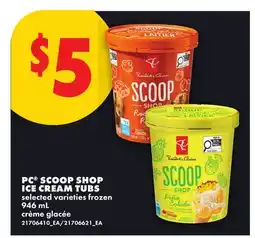 No Frills PC SCOOP SHOP ICE CREAM TUBS offer
