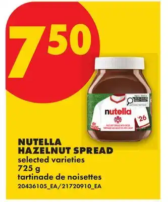 No Frills NUTELLA HAZELNUT SPREAD offer