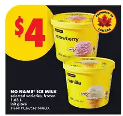 No Frills NO NAME ICE MILK, NO NAME offer