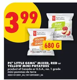No Frills PC LITTLE GEMS MIXED, RED or YELLOW MINI POTATOES offer