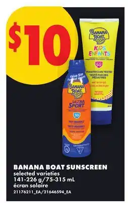 No Frills BANANA BOAT SUNSCREEN, 141-226 g/75-315 mL offer
