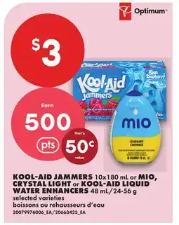 No Frills KOOL-AID JAMMERS, 10×180 ML OR MIO, CRYSTAL LIGHT OR KOOL-AID LIQUID WATER ENHANCERS, 48 ML offer