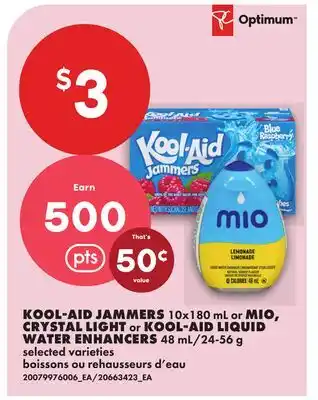 No Frills KOOL-AID JAMMERS, 10×180 ML OR MIO, CRYSTAL LIGHT OR KOOL-AID LIQUID WATER ENHANCERS, 48 ML offer