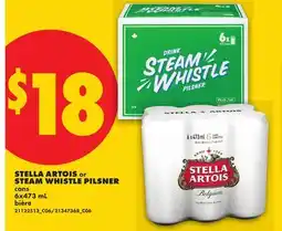 No Frills STELLA ARTOIS or STEAM WHISTLE PILSNER offer