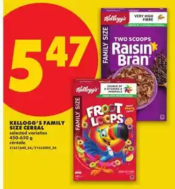 No Frills KELLOGG'S FAMILY SIZE CEREAL offer