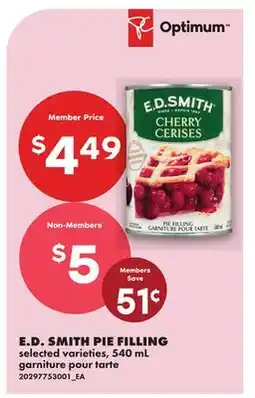 No Frills E.D. SMITH PIE FILLING offer