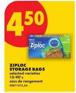 No Frills ZIPLOC STORAGE BAGS, 10-90's offer