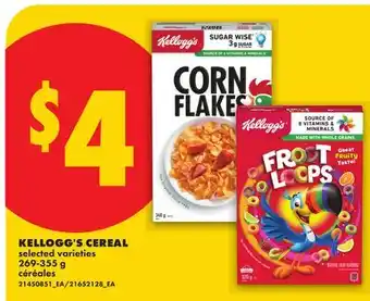 No Frills KELLOGG'S CEREAL offer