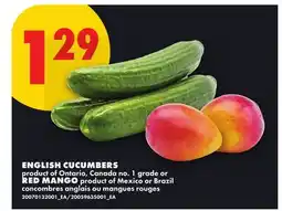 No Frills ENGLISH CUCUMBERS, RED MANGO offer