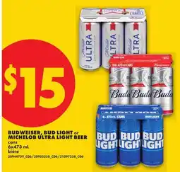 No Frills BUDWEISER, BUD LIGHT OR MICHELOB ULTRA LIGHT BEER offer