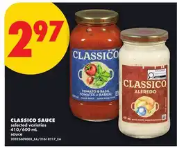 No Frills CLASSICO SAUCE, 410/600 ML offer
