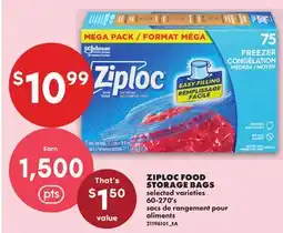 No Frills ZIPLOC FOOD STORAGE BAGS, 60-270's offer