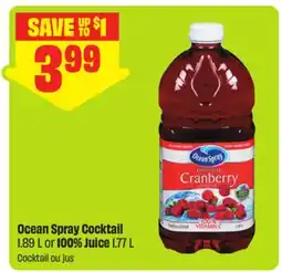 FreshCo Ocean Spray Cocktail 1.89 L or 100% Juice 1.77 L offer