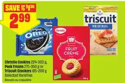 FreshCo Christie Cookies 224-303 g, Peek Freans 275-350 g or Triscuit Crackers 185-200 g, Selected Varieties offer
