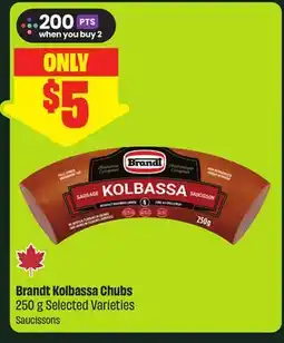 FreshCo Brandt Kolbassa Chubs, 250 g Selected Varieties offer