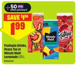 FreshCo Fruitopia Drinks, Peace Tea or Minute Maid Lemonade offer