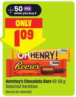FreshCo Hershey's Chocolate Bars, 42-58 g Selected Varieties offer