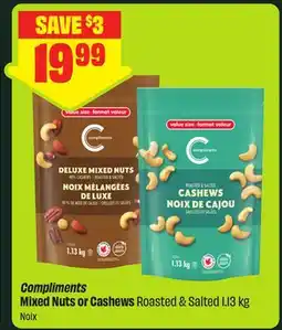 FreshCo Compliments Mixed Nuts or Cashews, Roasted & Salted offer