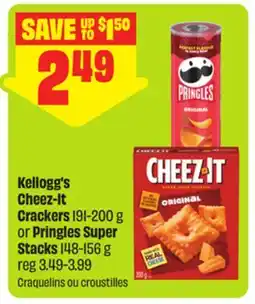 FreshCo Kellogg's Cheez-It Crackers 191–200 g or Pringles Super Stacks 148–156 g offer