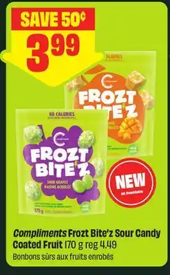 FreshCo Compliments Frozt Bite'z Sour Candy Coated Fruit offer