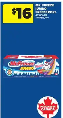 Real Canadian Superstore MR. FREEZE JUMBO FREEZE POPS offer