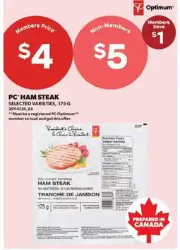 Real Canadian Superstore PC HAM STEAK offer