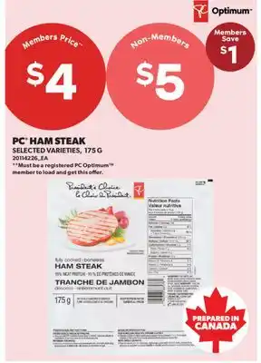 Real Canadian Superstore PC HAM STEAK offer