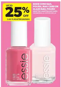 Real Canadian Superstore ESSIE CORE NAIL POLISH, NAIL CARE OR GLASS NAIL POLISH offer