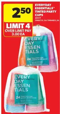 Real Canadian Superstore EVERYDAY ESSENTIALS TINTED PARTY CUPS, 24 CT offer