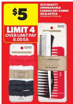 Real Canadian Superstore QUO BEAUTY UNBREAKABLE CANADA DAY COMBS OR ELASTICS offer
