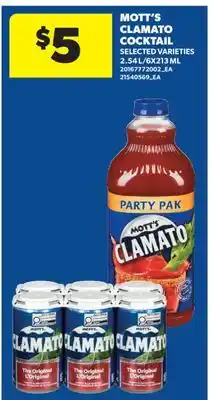 Real Canadian Superstore MOTT'S CLAMATO COCKTAIL, 2.54 L offer