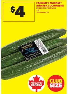 Real Canadian Superstore FARMER'S MARKET ENGLISH CUCUMBERS, 3'S offer