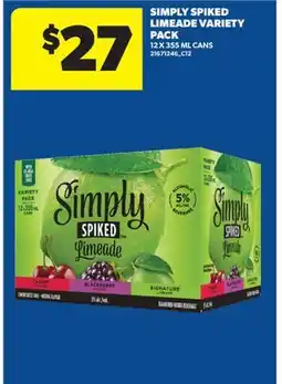Real Canadian Superstore SIMPLY SPIKED LIMEADE VARIETY PACK, 12 X 355 ML CANS offer