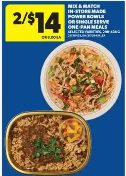 Real Canadian Superstore MIX & MATCH IN-STORE MADE POWER BOWLS OR SINGLE SERVE ONE-PAN MEALS offer