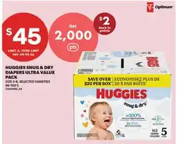 Real Canadian Superstore HUGGIES SNUG & DRY DIAPERS ULTRA, 96-198'S offer