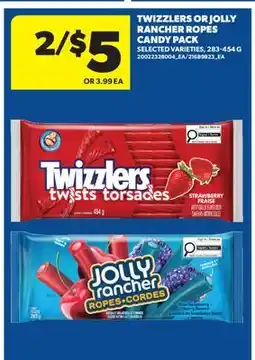 Real Canadian Superstore TWIZZLERS OR JOLLY RANCHER ROPES CANDY PACK offer